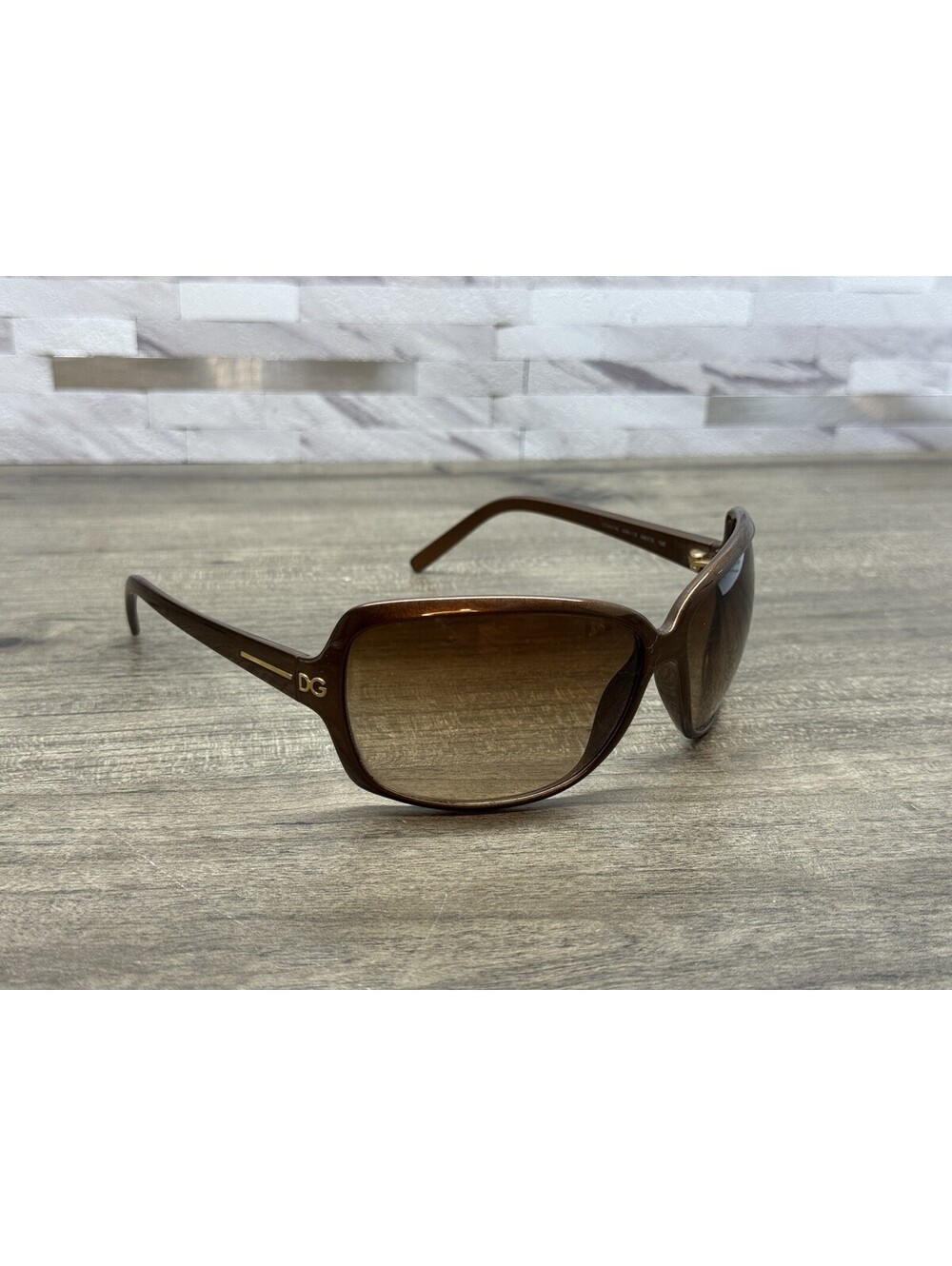 Y2K Dolce & Gabbana DG6016 696/13 Brown Wrap Sunglasses *FRAMES ONLY 68[]13 125